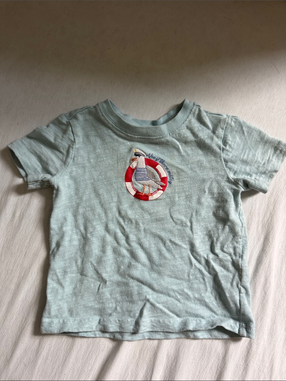 Janie and Jack Light Blue Seagull Patch Tee